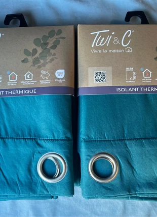 Rideaux thermiques Finland Bleu canard - 2 pièces, état: Neuf avec étiquette, taille: 200 cm - 249 cm, 29,00 €, 31,15 € Protection acheteurs (Pro) incluse
