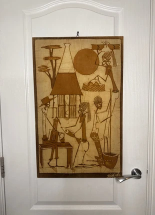 Vintage African Batik Textile Wall Art Signed TRIO Tribal Village Scene Original, brand: Rare, condition: Like new, £32.99, £35.34 includes Buyer Protection