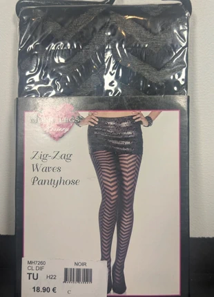 Collant Chevrons / vagues zig zag, marca: Music Legs, estado: Nuevo con etiquetas, tamaño: Talla única, 9,00 €, 10,15 € Protección al comprador incluida
