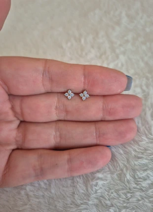 Boucles d'oreilles acier inoxydable strass blancs holographiques, marque: Sab'outik, état: Très bon état, 5,90 €, 6,90 € Protection acheteurs (Pro) incluse