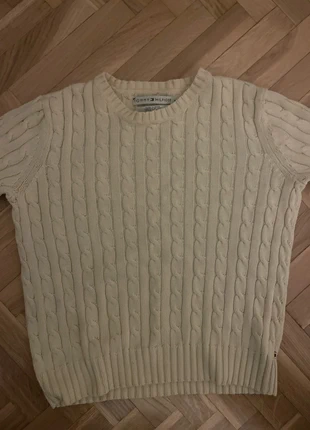 Pull torsadé cropped  y2k 👚, marque: Tommy Hilfiger, état: Neuf sans étiquette, taille: S / 36 / 8, 30,00 €, 32,20 € Protection acheteurs incluse