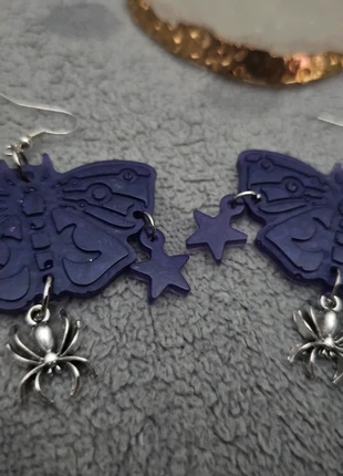 Purple moth star and spider Hook earrings, brand: Alternative, condition: Very good, £3.50, £4.38 includes Buyer Protection