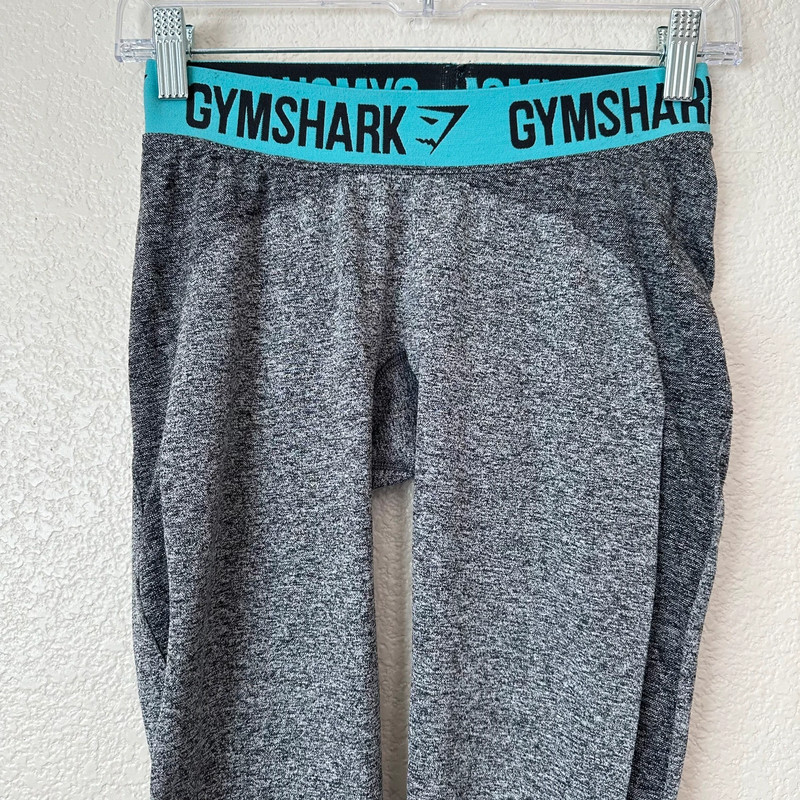 Gymshark Flex Gray Teal Seamless Form Fitting Contour Athletic Leggings 3