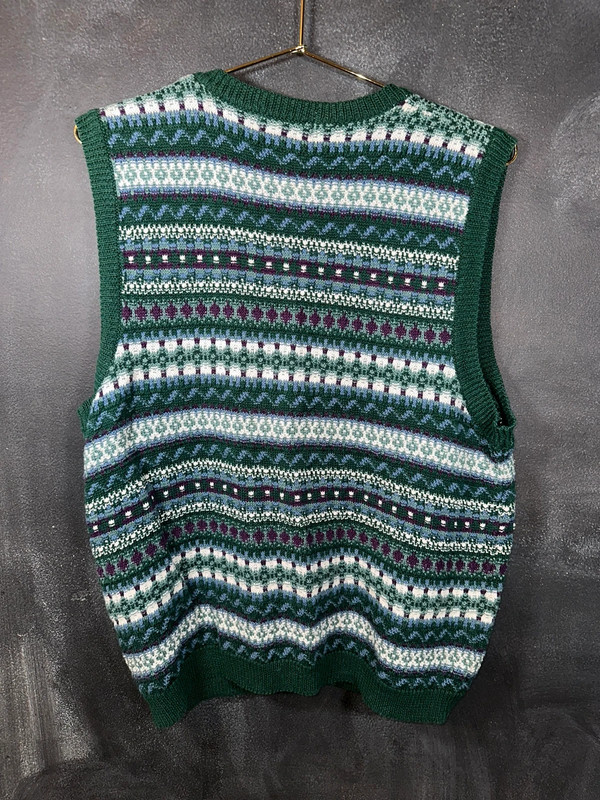Green Hand Knit Sweater Vest 3