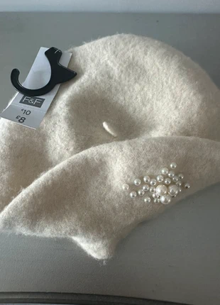 BNWT beret style hat with pearls, brand: F&F, condition: New with tags, size: M, £3.00, £3.85 includes Buyer Protection