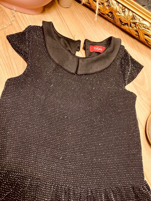 Taille 4 ans robe de fête fille Tissaia noire et argenté * scintillante * 🩷 - photo numéro 3