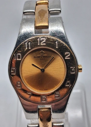 Montre vintage baume et mercier linea mécanisme à quartz argenté et dorée bracelet métal d'origine, merk: Baume & Mercier, staat: Heel goed, maat: 30–38 mm, € 200,00, € 210,70 inclusief Kopersbescherming Pro
