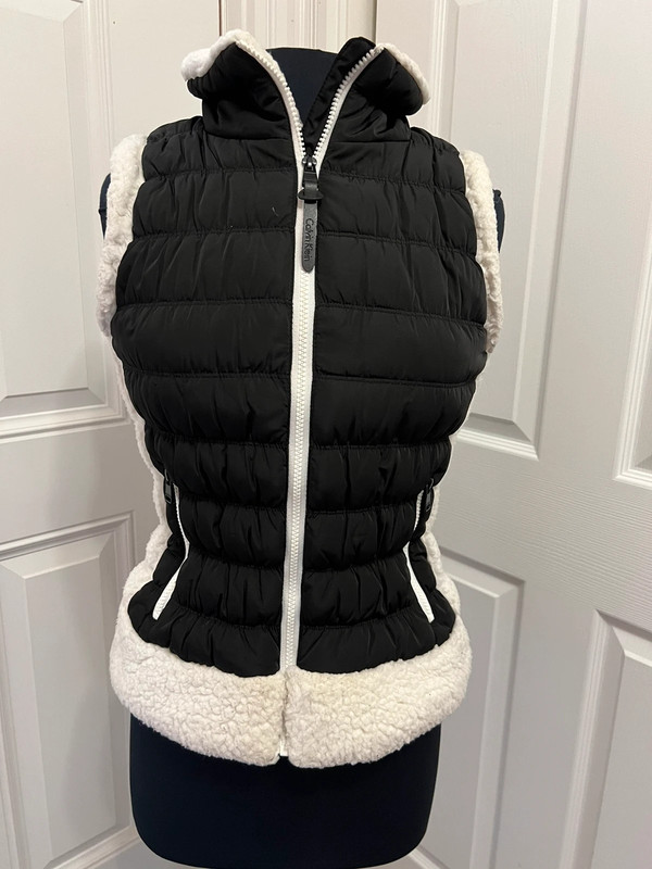 Calvin Klein Performance Black With Faux Fur Sherpa Trim Puffer Vest Vinted