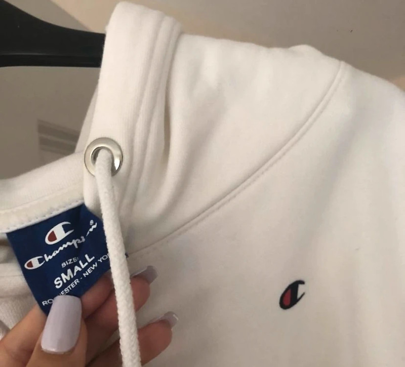 Champion white sale cropped hoodie