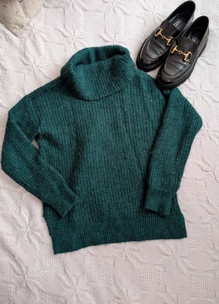 Pull col roulé vert sapin en laine et alpaga 🌲, merk: EDC by Esprit, staat: Heel goed, maat: M / 38 / 10, € 13,00, € 14,35 inclusief Kopersbescherming