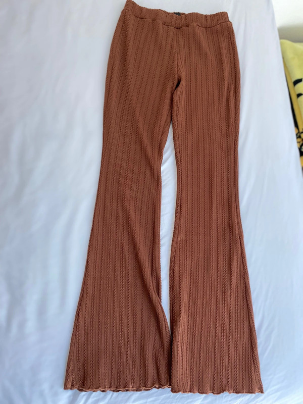 Pantalon marron flare legs 1