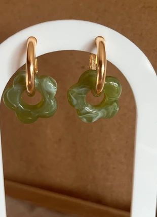 Boucles d’oreilles pampilles vertes marbré, marque: maelina, état: Très bon état, 3,90 €, 4,80 € Protection acheteurs incluse