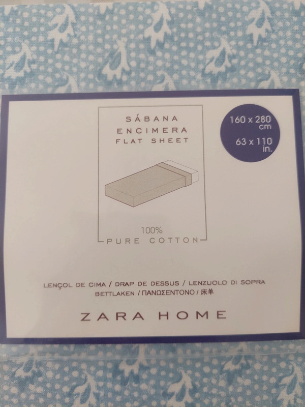Sabana Encimera Flat Sheet Drap De Dessus Zara Home Blue