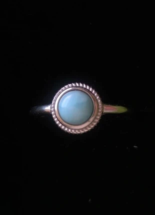 Larimar and cupronickel adjustable ring, état: Neuf sans étiquette, taille: Ajustable, 5,00 €, 5,95 € Protection acheteurs incluse