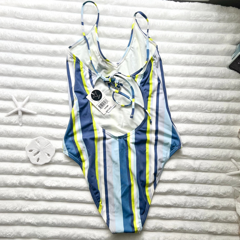 Neon Stripe One Piece Swimsuit 2