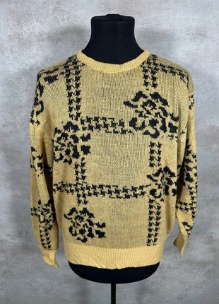 Pull Hiver Ethnic Vintage 80s 90s y2k Ritza beige noir jacquard ample taille L, marca: Vintage Dressing, estado: Muito bom, tamanho: L, €30.00, €32.20 inclui Proteção do Comprador Pro