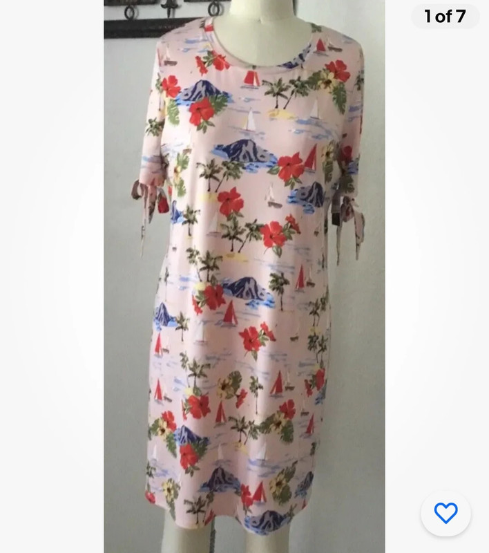 Tacera Womens Dress Size L Floral New Short Sleeve Comfortable Tropical 1