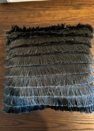 Black fringe cushion, brand: Furn, condition: New without tags, size: Other, £5.00, £5.95 includes Buyer Protection
