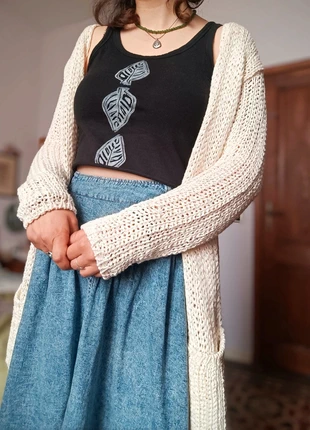 Cardigan lungo traforato a maglia, merk: Fairy, staat: Heel goed, maat: M / 38 / 10, € 12,00, € 13,30 inclusief Kopersbescherming
