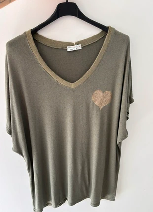 Haut cœur doré grande taille neuf kaki, marke: Boutique indépendante, zustand: Neu, mit Etikett, größe: Einheitsgröße, 21,00 €, 22,75 € inklusive Vinted-Käuferschutz