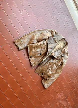 vintage leather jacket, merk: Vintage Dressing, staat: Goed, maat: L, € 10,00, € 11,20 inclusief Kopersbescherming