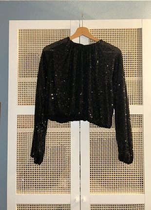 Schwarze Glitzer Bluse 🖤, marque: H&M, état: Très bon état, taille: S / 36 / 8, 5,50 €, 6,48 € Protection acheteurs incluse