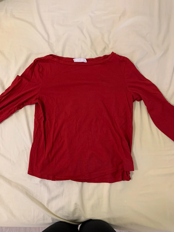 Camiseta Manga Larga Roja Mujer L 1