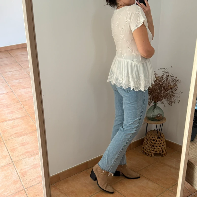 Blouse Zara blanc cassée fluide - photo numéro 2