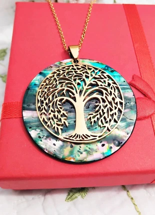 Collier arbre de vie acier inoxydable doré - bijou spirituel tendance, brand: Boutique Île de Beauté, condition: New without tags, €4.95, €5.90 includes Buyer Protection Pro
