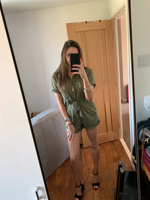Khaki playsuit topshop hot sale