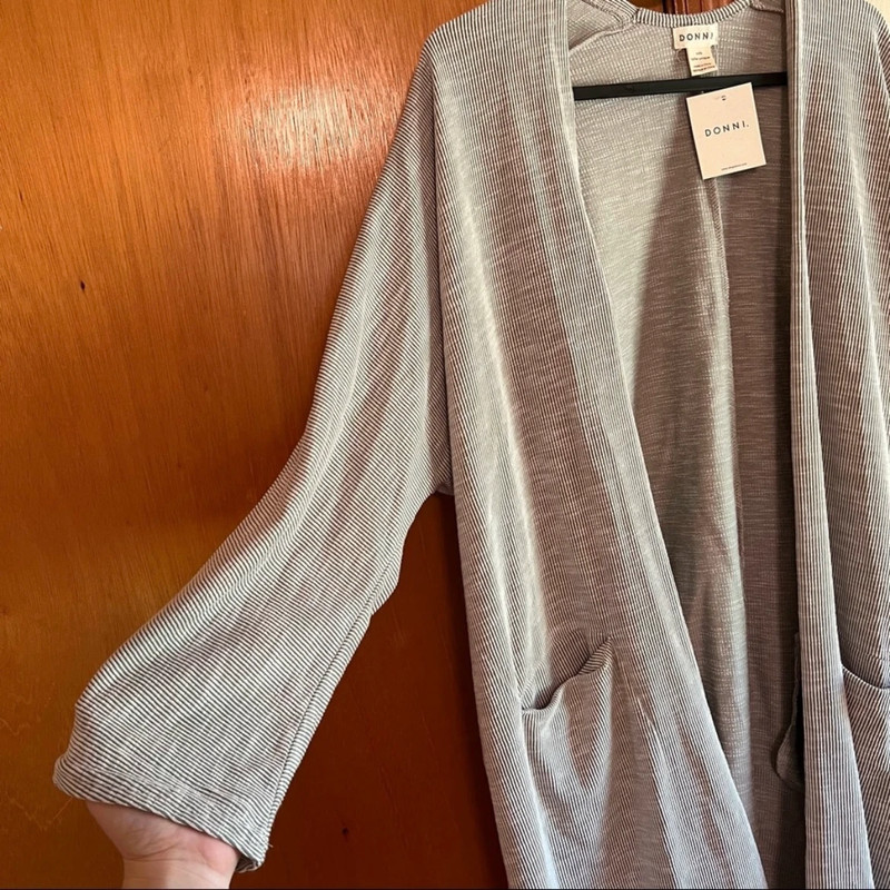 DONNI. Ribbed Sandwash Open Cardigan 3