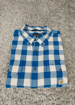 Carhartt Chemise Carreaux Bleu Blanc | 2XL Tall | Loose Fit | Spring 2024 | manches courtes | homme, marca: Carhartt, estado: Muy bueno, tamaño: XXL, 26,90 €, 28,95 € Protección al comprador incluida