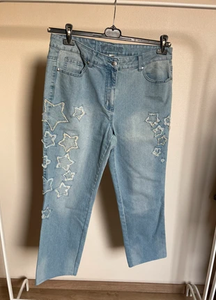 Pantalon 3/4 vintage à étoiles, marque: w jeans, état: Neuf sans étiquette, taille: XXL / 44 / 16, 6,50 €, 7,53 € Protection acheteurs incluse