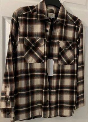 Mens thick knit winter shirt shaket brown check small new, brand: George, condition: New with tags, size: S, £8.50, £9.63 includes Buyer Protection