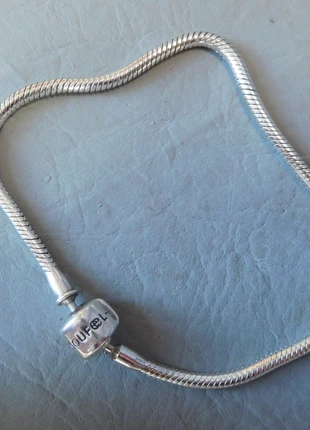 Soufeel bracelet ou chaine de cheville femme fille grise en argent massif 925 maille serpent Omega, merk: Soufeel, staat: Heel goed, € 36,00, € 38,50 inclusief Kopersbescherming Pro