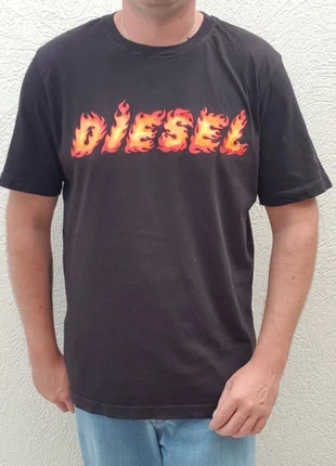 T-shirt manche courte Diesel flamme noir 100% coton homme taille L, merk: Diesel, staat: Goed, maat: L, € 5,30, € 6,27 inclusief Kopersbescherming