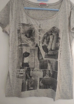 T-shirt gris chiné camaïeu taille M , brand: Camaïeu, condition: Very good, size: M / 38 / 10, €1.00, €1.75 includes Buyer Protection