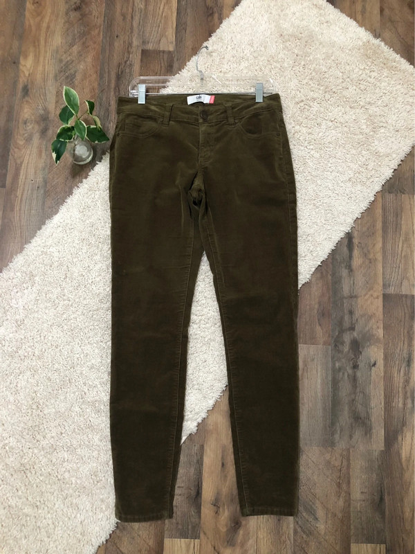 CAbi Size 6 Brown Corduroy Low Rise Skinny Jeans 2