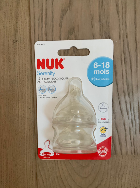 Lot de 2 tétines nuk serenity plus pour 6 a 18 mois - NUK