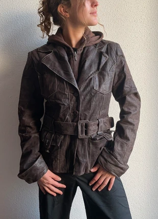 Braune Lederjacke, Damen Gr. 38-40, vintage y2k, marque: Vintage Dressing, état: Très bon état, taille: L / 40 / 12, 40,00 €, 42,70 € Protection acheteurs incluse