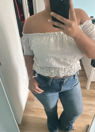top branco de ombros descobertos, marca: C&A, estado: Bom, tamanho: XL / 42 / 14, €5.00, €5.95 inclui Proteção do Comprador