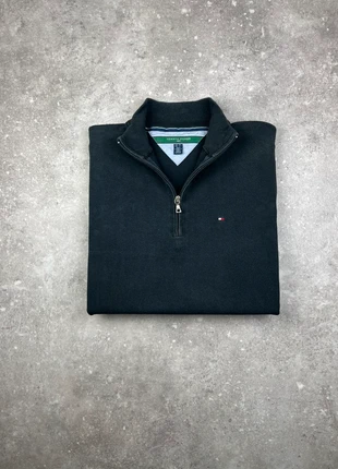 Pull Half-zip 1/4 Zip Col Camionneur Tommy Hilfiger Taille L Homme Noir Logo Brodé 100% Coton #T118, brand: Tommy Hilfiger, condition: Very good, size: L, €39.00, €41.65 includes Buyer Protection Pro