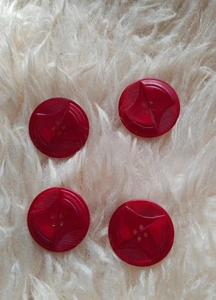 Lot de 4 boutons a pieds en parfait état rouge, marca: Vintage, estado: Muito bom, €2.50, €3.33 inclui Proteção do Comprador
