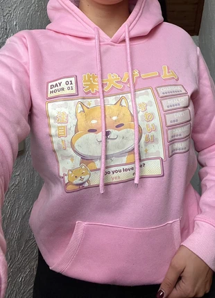 Sweat-shirt à capuche rose shiba inu, estado: Bueno, tamaño: S / 36 / 8, 4,00 €, 4,90 € Protección al comprador incluida