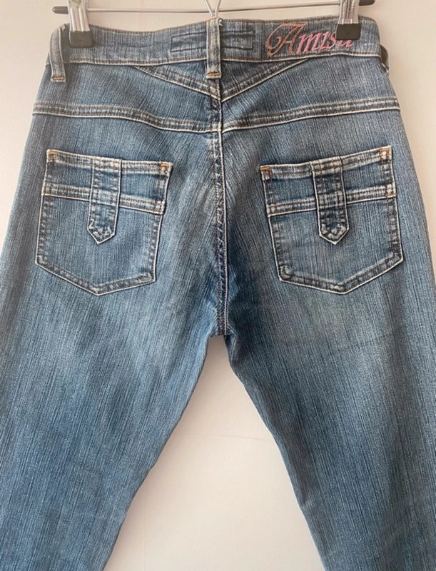 low waist jeans denim schlaghose hellblau vintage amisu
