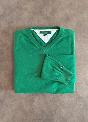 Pull Tommy Hilfiger Homme taille M Vert Émeraude Col V Sweat Mode Crewneck, marque: Tommy Hilfiger, état: Très bon état, taille: M, 22,00 €, 23,80 € Protection acheteurs incluse