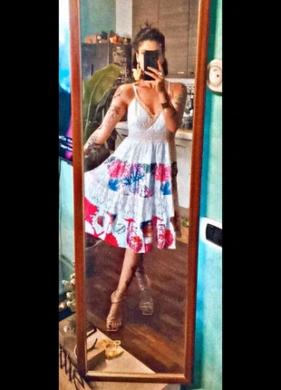 Ibicenco boho summer coral cotton dress positano style robe imprime coquetteaestheticgirl, marca: Vintage Dressing, estado: Muy bueno, tamaño: Talla única, 28,00 €, 30,10 € Protección al comprador incluida