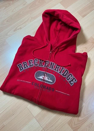 Sweat à capuche zippé Jansport imprimé Colorado style universitaire USA M rouge, brand: JanSport, condizioni: Ottime, taglia: M, €8.00, €9.10 include la Protezione acquisti