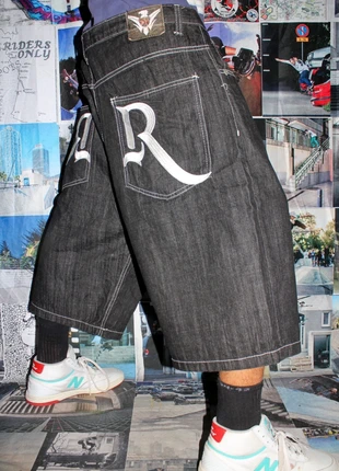 RR Vintage 2000s Loose Fit HipHop Embroidered Jorts (US W46) (EU56), marca: Vintage Denim, estado: Nuevo sin etiquetas, tamaño: W46 | ES 56, 69,99 €, 74,19 € Protección al comprador Pro incluida