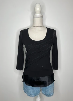 Haut ajusté noir manches 3/4 Y2k, marque: y2k, état: Très bon état, taille: S / 36 / 8, 12,00 €, 13,30 € Protection acheteurs (Pro) incluse